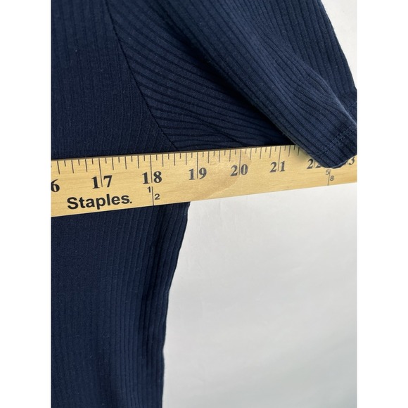 Scotch & Soda Maison Square Neck Ribbed Knit Top Navy Blue Sz L Basic Layer - Picture 3 of 8